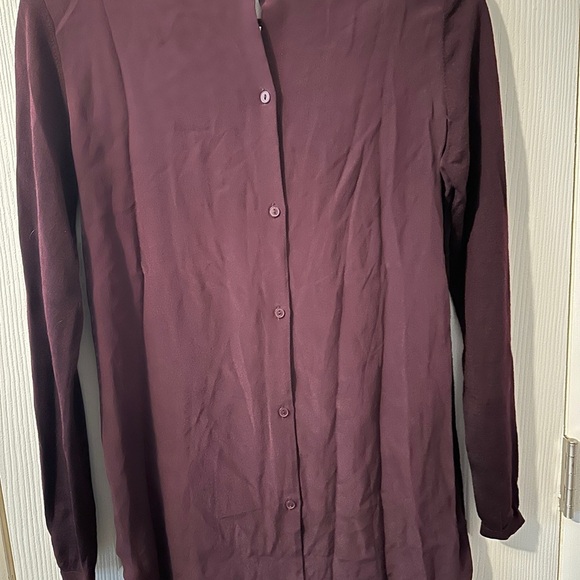 COS 100% Wool And Silk Plum Colored XS Sweater Dress - Picture 2 of 3